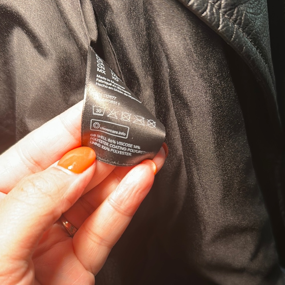 Women’s Black Faux Leather Jacket - Picture 8 of 8